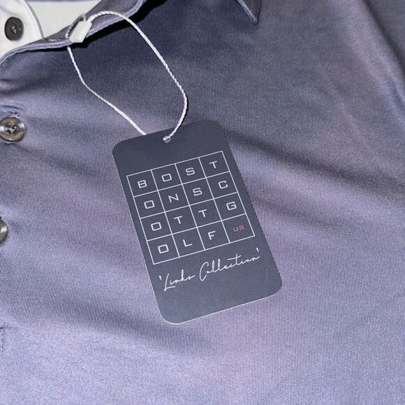 Boston Scott Golf Links Collection Polo Shirt Men Small Cloud Print Purple Blue - Picture 3 of 8